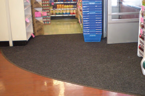 Entrance matting at a supermarket doorway