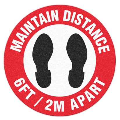 Space Markers: Maintain Distance Red