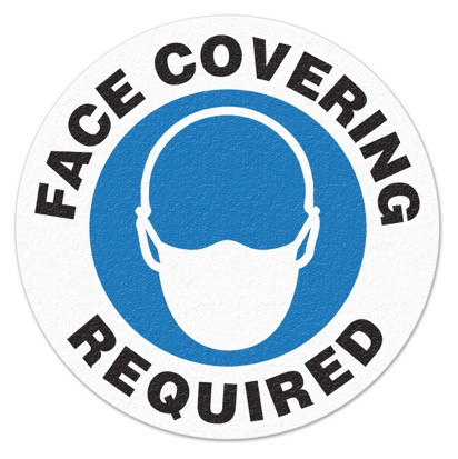 Space Markers: Face Covering Required White & Blue