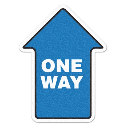 Space Markers: One Way Arrow White & Blue